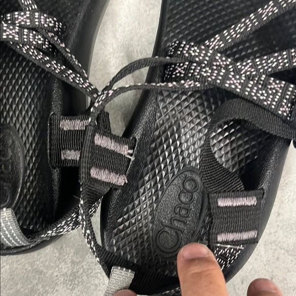 New Chaco ZX1 EcoTread Strappy Outdoor Sandals Kid 6 Woman 7-7.5 Black White - Picture 10 of 14